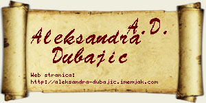 Aleksandra Dubajić vizit kartica